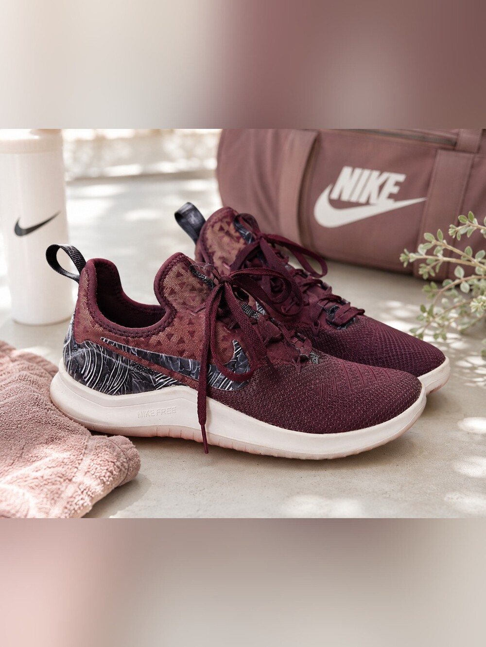 👟 Nike Free TR 8 Print Training Shoes | Burgundy Crush | Women's 8.5